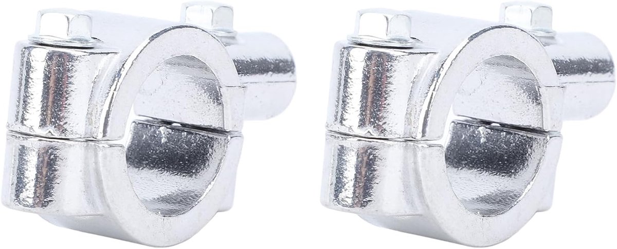 2 STUKS 25 Mm Motorfietsstuurspiegelmontagehouder Klembeugeladapter Universeel voor Motorfiets ATV-scooter Projectfietsen (Zilver M10)