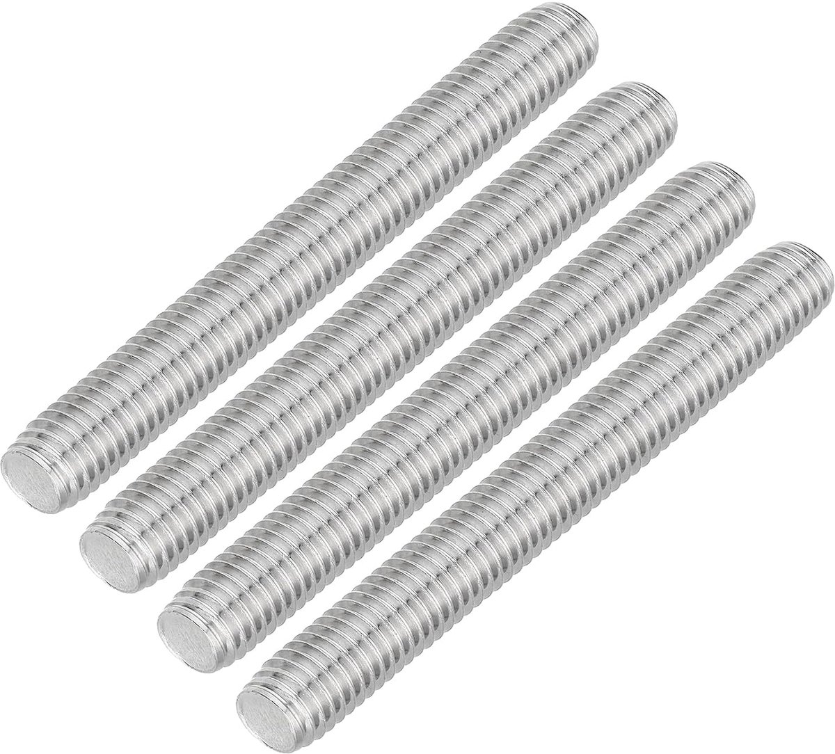 4 stuks draadstangen, M10 x 80 mm roestvrij staal 304 klinknagels stang met rechtse schroefdraad M10-1,5 schroefdraadstang voor montage van meubels en machines