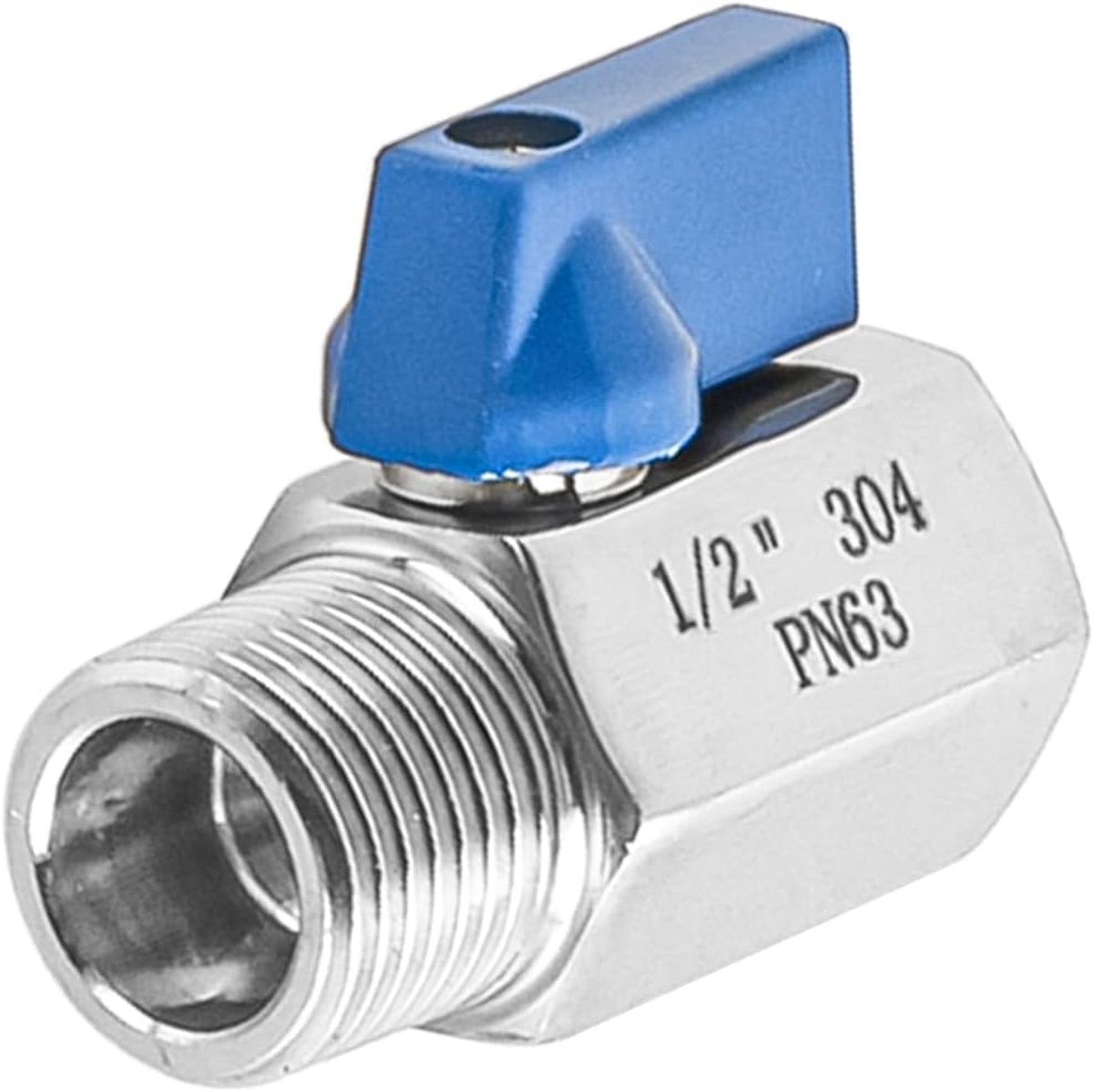 kogelkraan RVS mini kogelkraan PN63 1/2" vrouwelijk x mannelijk draad stopkraan