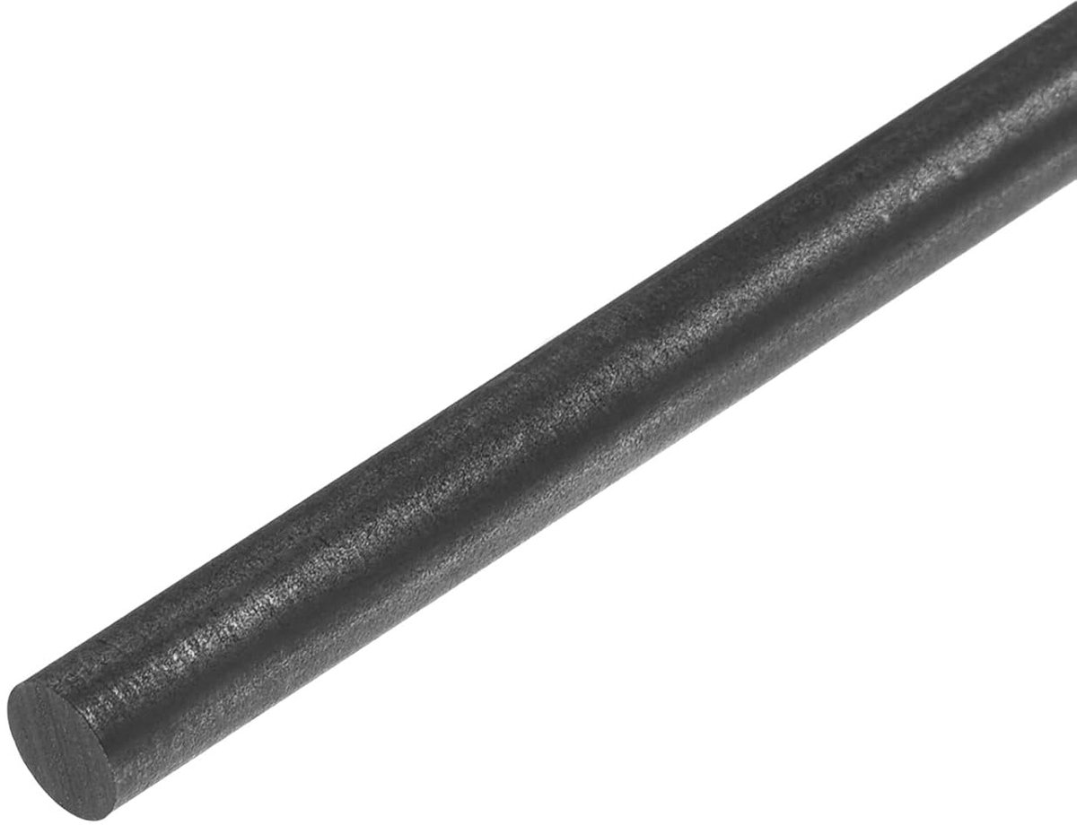 Grafietstang, Cilindrisch grafiet, koolstofstang, 250 x 5 mm, zwart, voor elektroden, smelten, gieten, kroezen, verpakking van 1 stuks