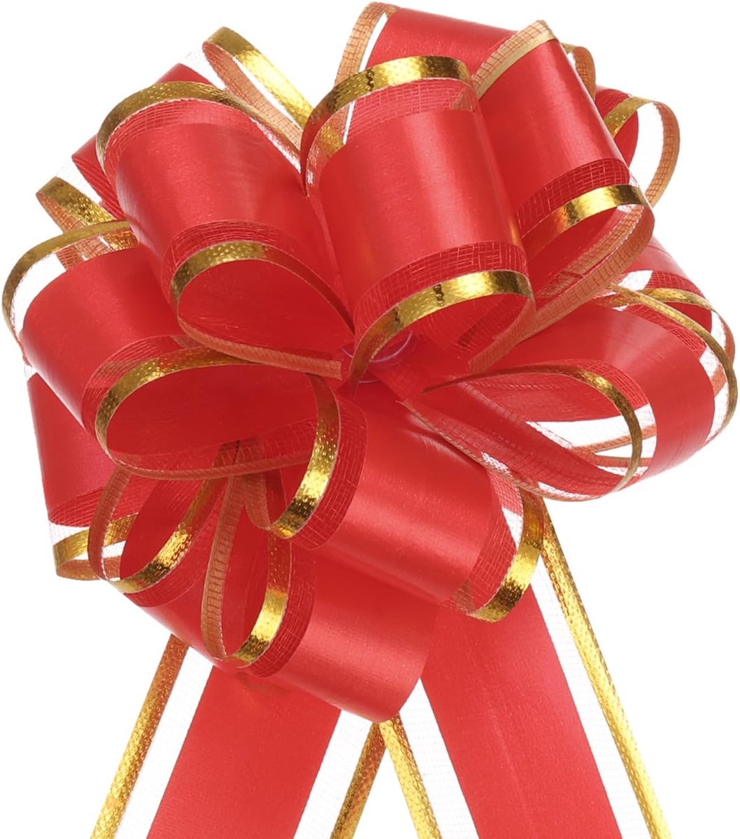 5 stuks 10 cm grote gouden geschenkstrikken, geschenkstrikken voor auto, organza lint voor manden voor bruiloftsauto, geschenken, strik, Kerstmis, rood