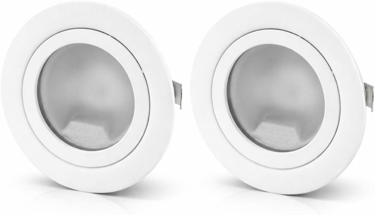 Set van 2, volledig metalen inbouwspots G4 12V, glazen afdekking