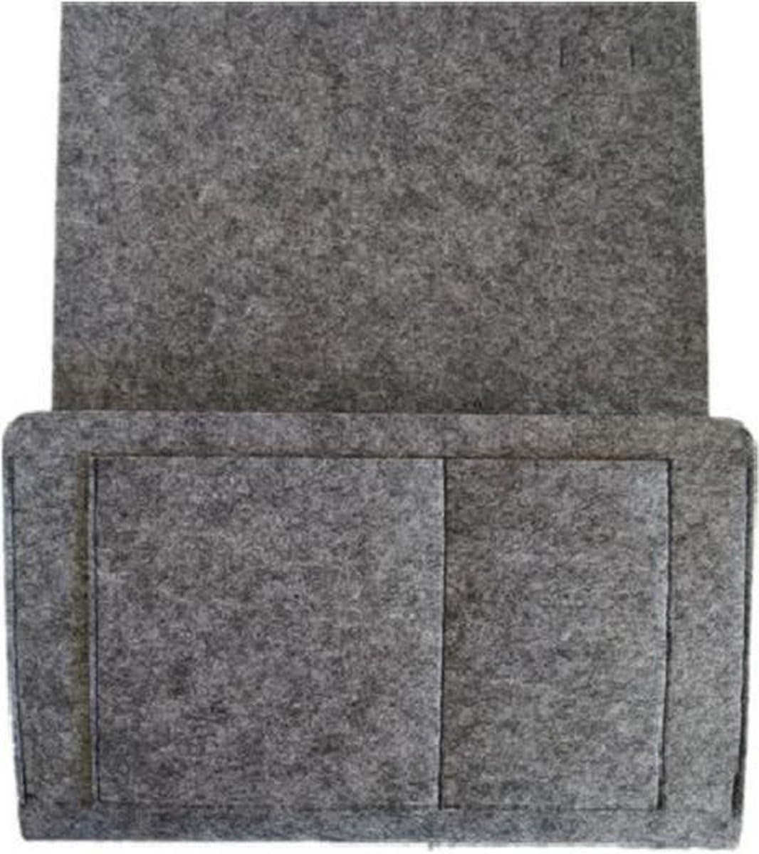 Organiser - Bed Organiser zwart - Bedside Pocket - Tijdschriften Opbergen - Vilt - Nachtkastje - 32 x 20 x 10 cm (Groot) - Donker Grijs
