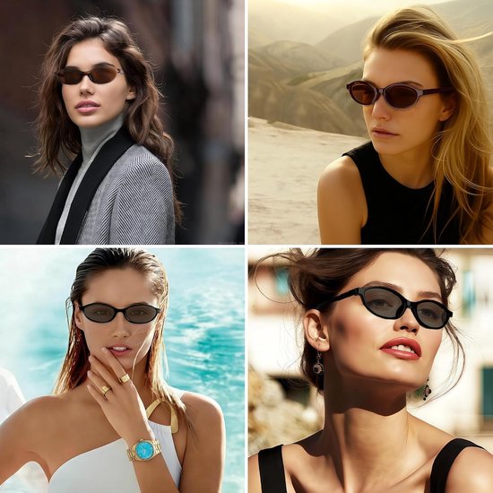 zonnebril, retro ovale zonnebril voor dames en heren, trendy zonnebril, klassieke ultralichte bescherming, voor camping, fotografie, outdoor, geschenken voor vrouwen — afbeelding 5