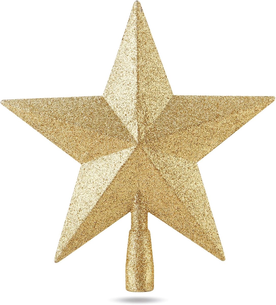 gouden kerstboomtop boomtop top opzetstuk voor dennenboom dennenboomtop kerstboom Kerstmis (Ster-Vol-Goud)