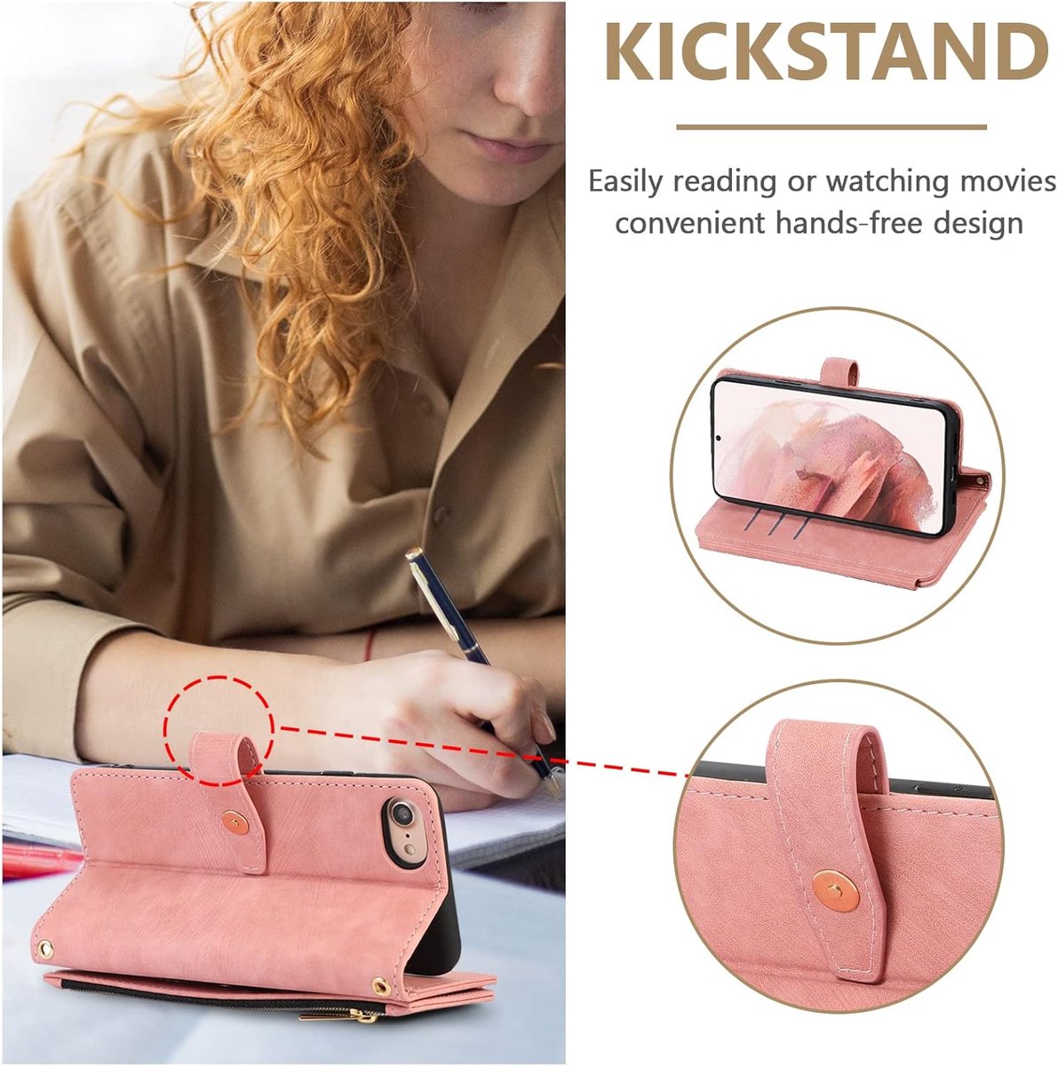 Hoes voor iPhone 16e, 9 kaartvakken, retro lederen portemonnee, schokbestendig, flipcase met handlus, standfunctie, ritssluiting, magneetsluiting, telefoonhoes voor de iPhone 16e 6,1 inch,