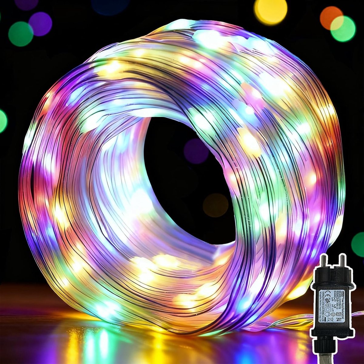 Lichtsnoer voor buiten, 20 m, 200 leds, lichtketting voor binnen met stekker met 8 modi + 6/18 timer, lichtslang buiten, kerstdecoratie, 31 V, voor feest, balkon