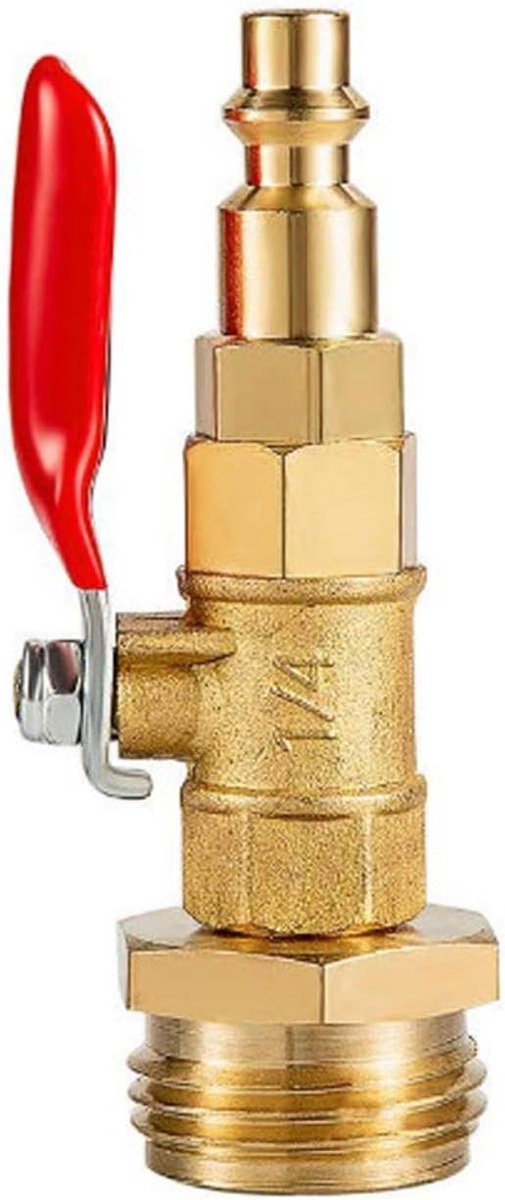 Blowout Adapter, 1/4 Inch Quick Connecting Plug, 3/4 Inch mannelijke GHT-draad, Quick Plug Kogelkraan voor Blow Out Water om sprinklersystemen winterklaar te maken