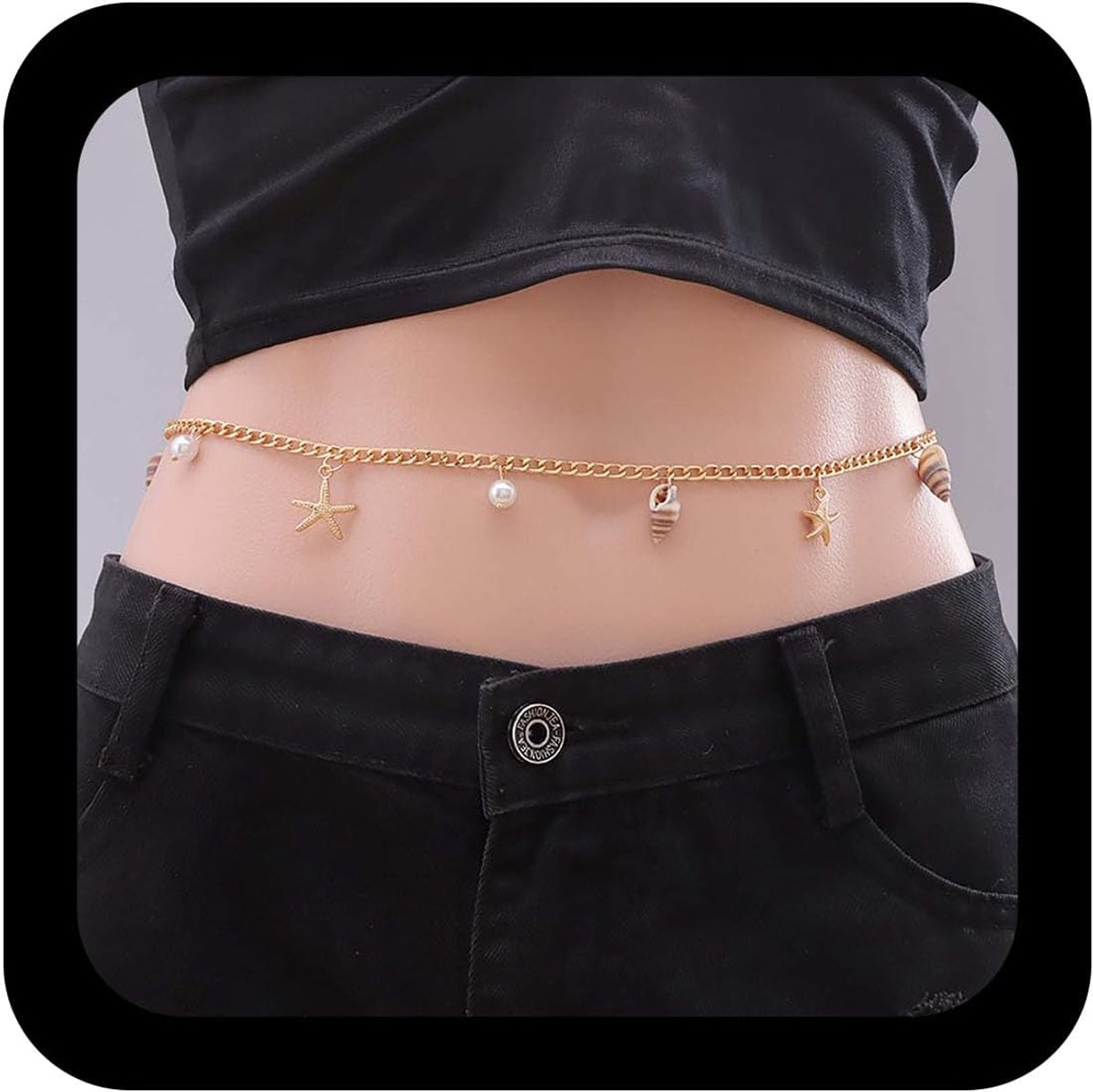 parel schelp taille ketting schelp zeester buik gouden ketting riem zomer strand bikini lichaam kettingen oceaan knopen taille lichaam bikini sieraden voor vrouwen