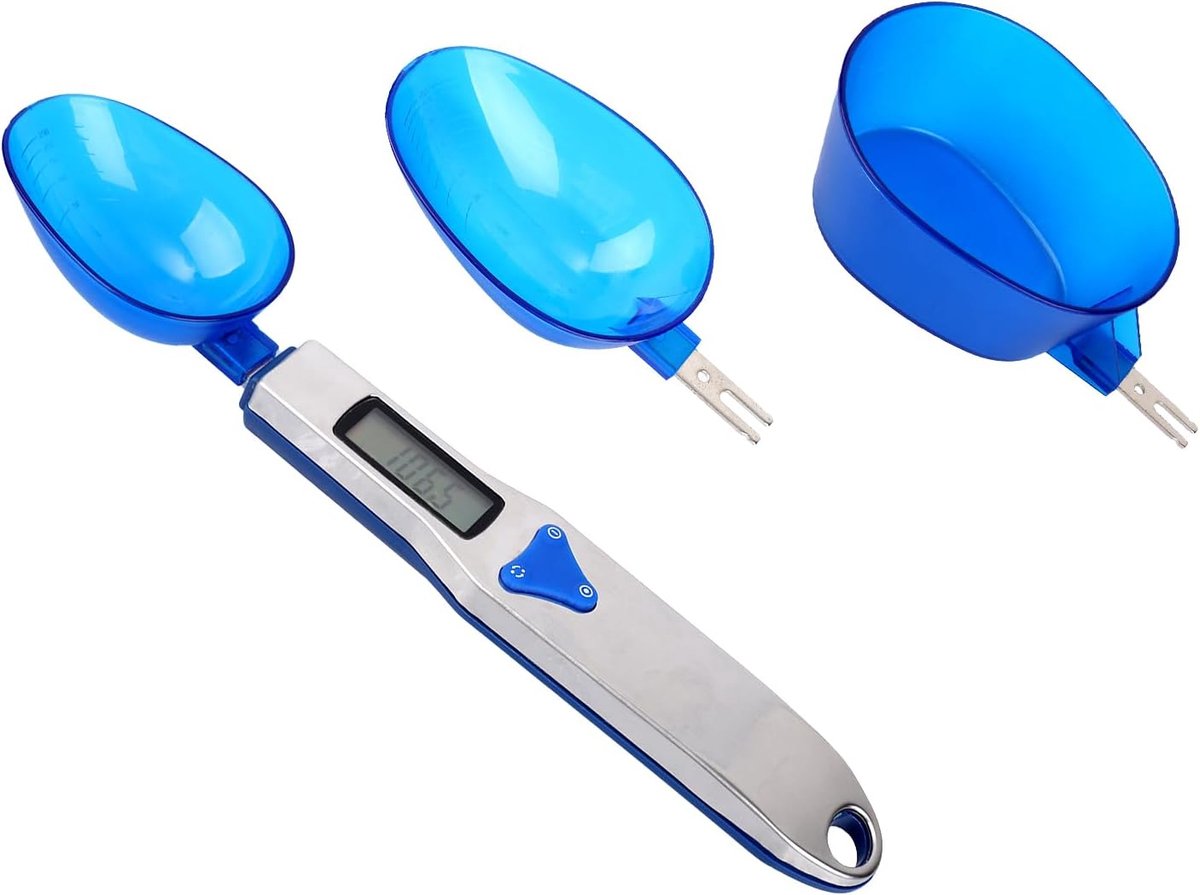 Lepelweegschaal met 3st Maatlepels, Voedselweegschaal Gramweegschaal Maatlepel 500 g/0,1 g Zeer Nauwkeurige Keukengadgets voor Melk Thee Meel Specerijen