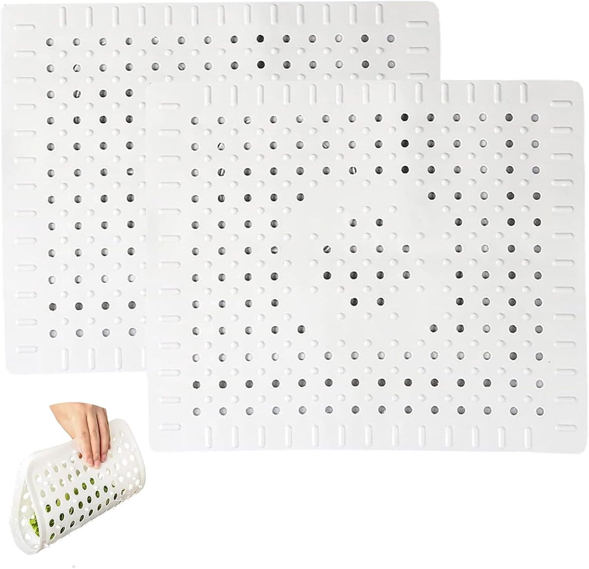 2 stuks gootsteenmat, 31 x 26 cm gootsteenmat zink, gootsteeninzetstuk rubber, keukenspoelbakbescherming voor spoelbak, beschermt het oppervlak, voedselveilig pvc, grijs