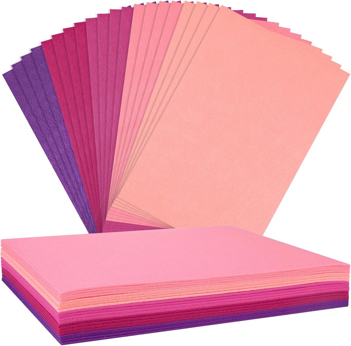20 stuks vilten vellen 2 mm dik hard vilt voor handwerk, patchwork, naaien, knutselen (roze serie)
