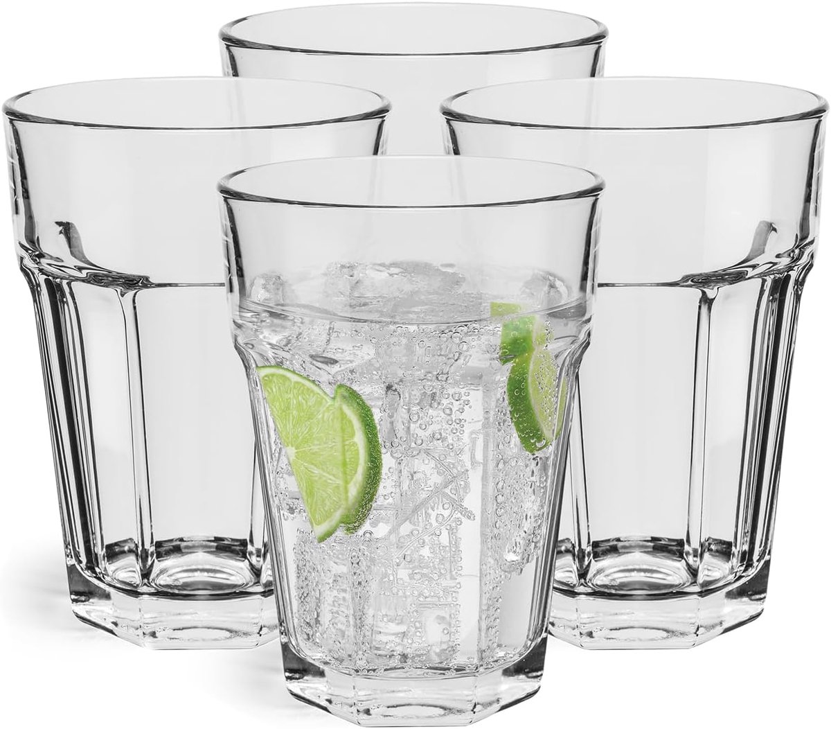 Longdrinkglazen, set van 6 stuks, 425 ml, cocktailglazen, ijskoffieglazen, latte macchiato, koffiemok, Caipirinha waterglazen, vaatwasmachinebestendig, Alva-collectie