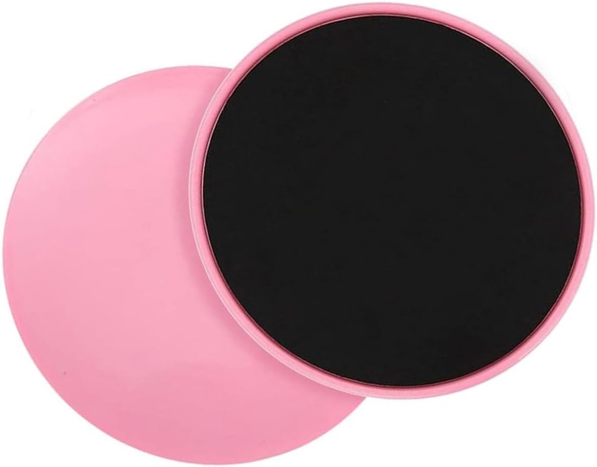 glijschijven, 2 stuks, sliders, fitness, dubbelzijdige gliding discs, oefenschijven, slider voor thuis, gym, training, buik, workouts (roze)