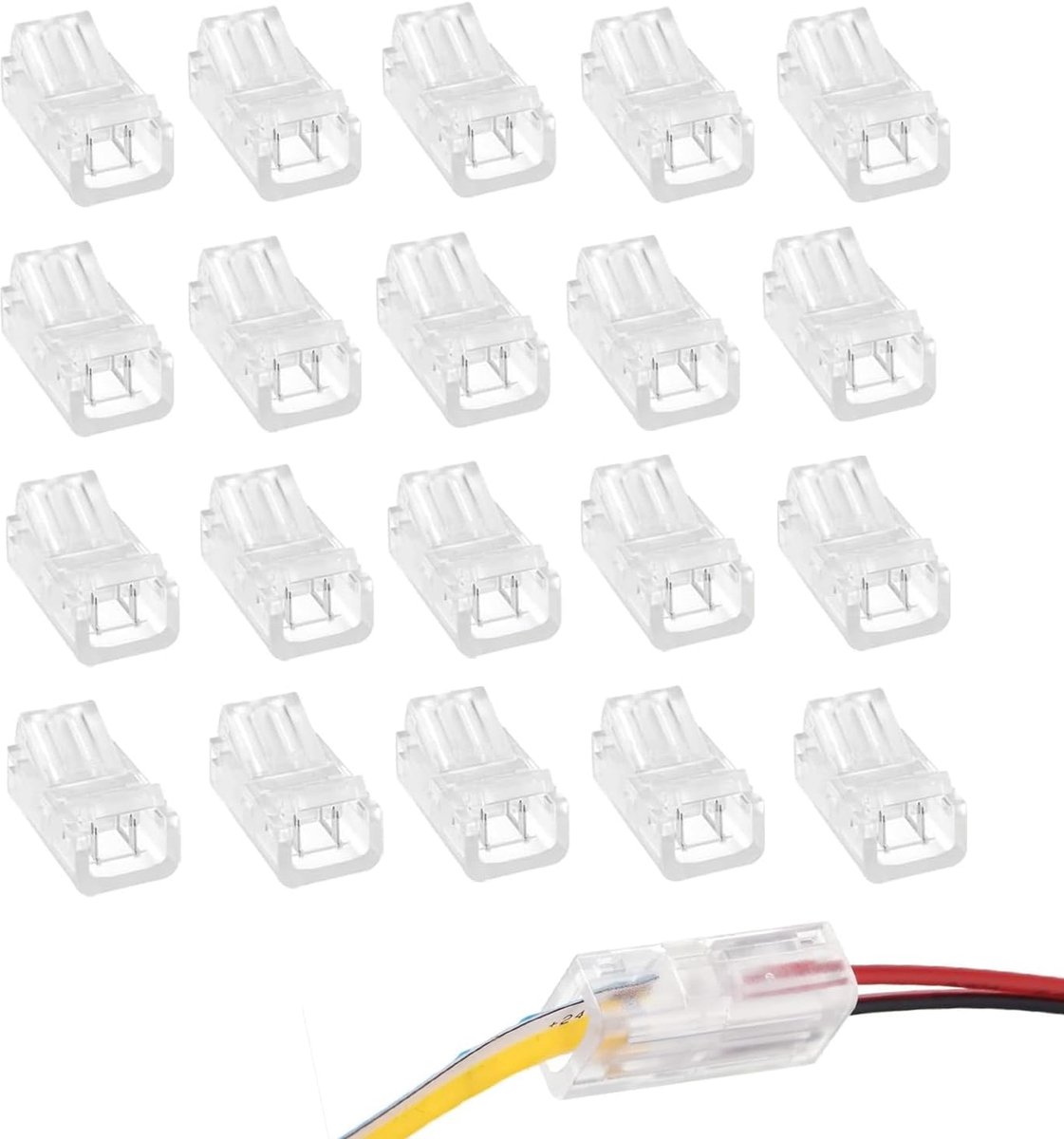 Ledstrips, 2-pins soldeervrije connectoren, sneladapter voor kabel, snelverlengset voor waterdichte COB/SMD ledstrips