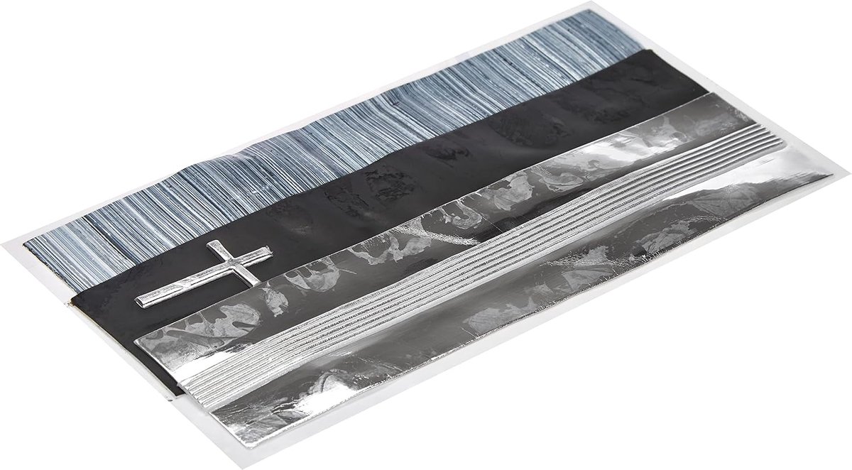 Creatives Hobby 7073-20725 Versierwasplaten mix zwart/zilver, 3 halve wasplaten ca. 200 x 50 x 0,5 mm, wasstrips en speciale tekens, voor het modelleren en versieren van kaarsen