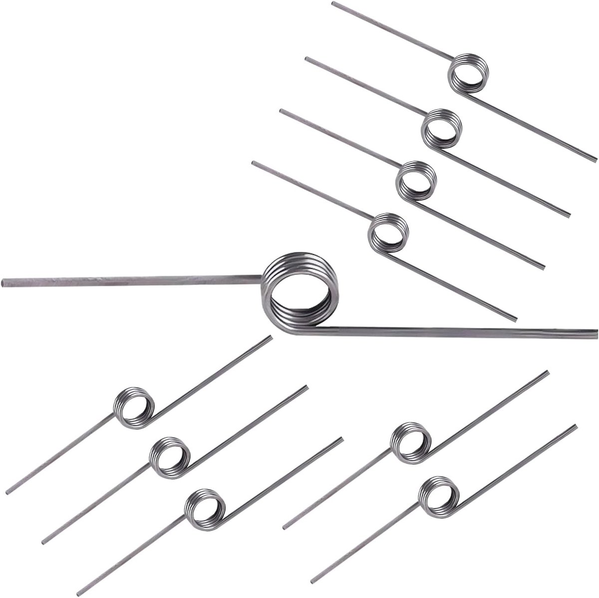 Torsieveren van Roestvrij Staal, V-vormige Mechanische Torsieveren, Roestvrijstalen, 0,5 mm Draaddiameter, Buitendiameter 5 mm, 3 Ronden, 180° Afbuigveer