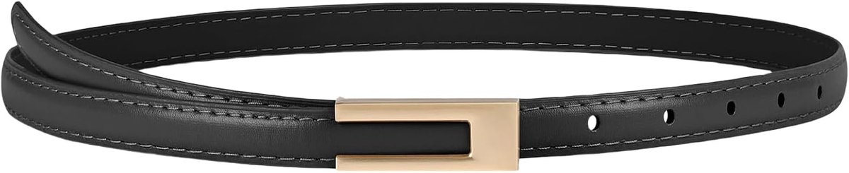 flintronic Leren riem voor dames, dunne tailleriem, skinny riem met metalen gesp, solide en decoratieve vintage riem, klassieke slanke tailleriem, verstelbare tailleband voor jeans, jurken, kostuumjas