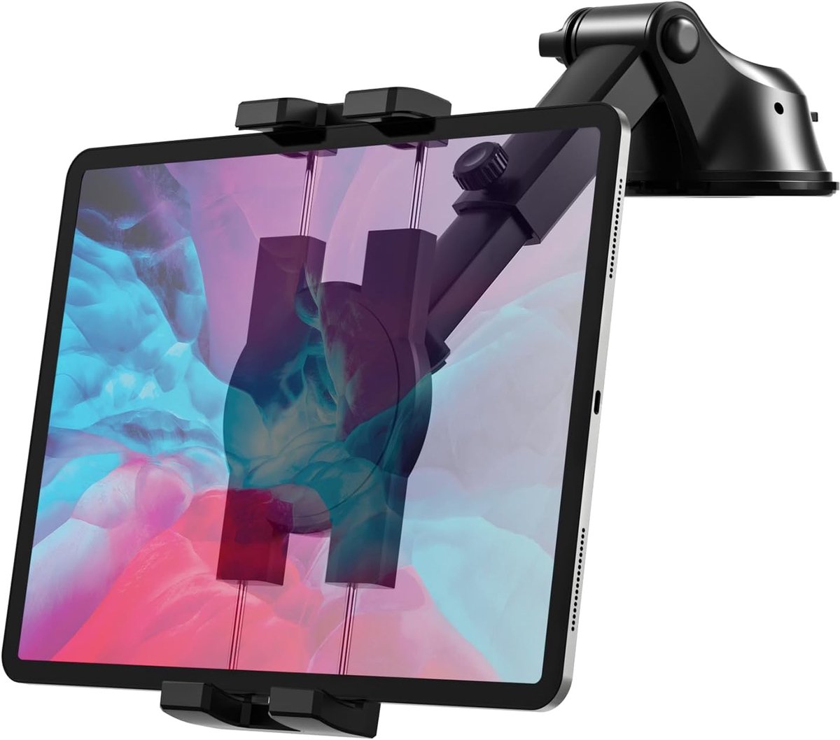 Tablet Houder Dashboard, Auto Zuignap Tablethouder Dashboard Voorruit | Verstelbare Zwenkarm, voor iPad Pro Air Mini, Galaxy Tab, Fire, iPhone, 4-13" Telefoons en Tablets