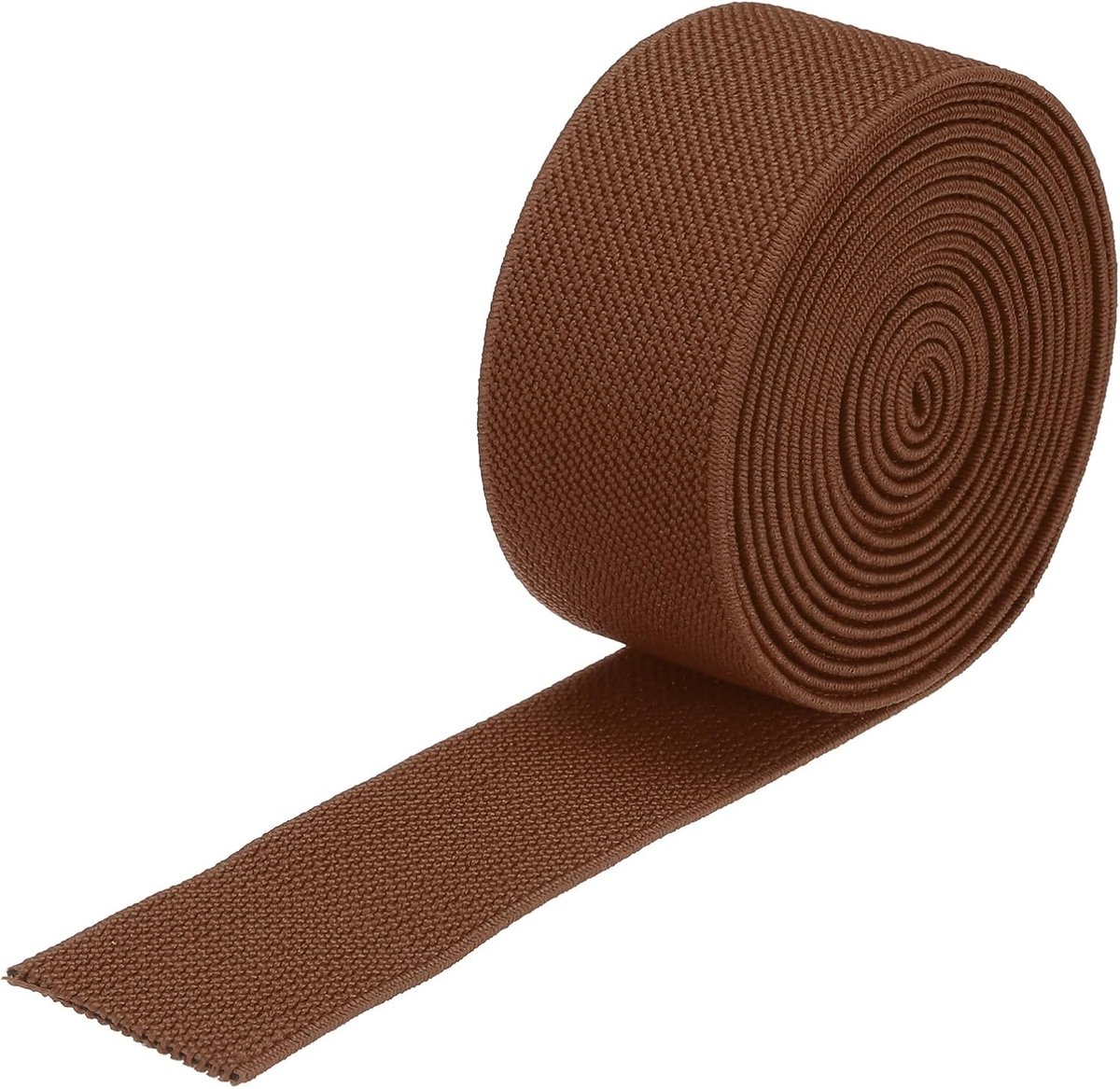 Elastische band, breed, in keperbinding, dubbelzijdig, 3 cm, plat, 2 yards/6 voeten, elastische band, stof, spoel, spanband, duurzaam, bruin, goudkleurig, voor het naaien van riemen