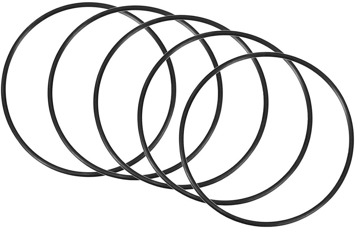 5 stuks ronde afdichtingen voor kraan, loodgieterswerk, reparatie, afdichting, verbinding, 130 mm x 120 mm x 5 mm, zwart