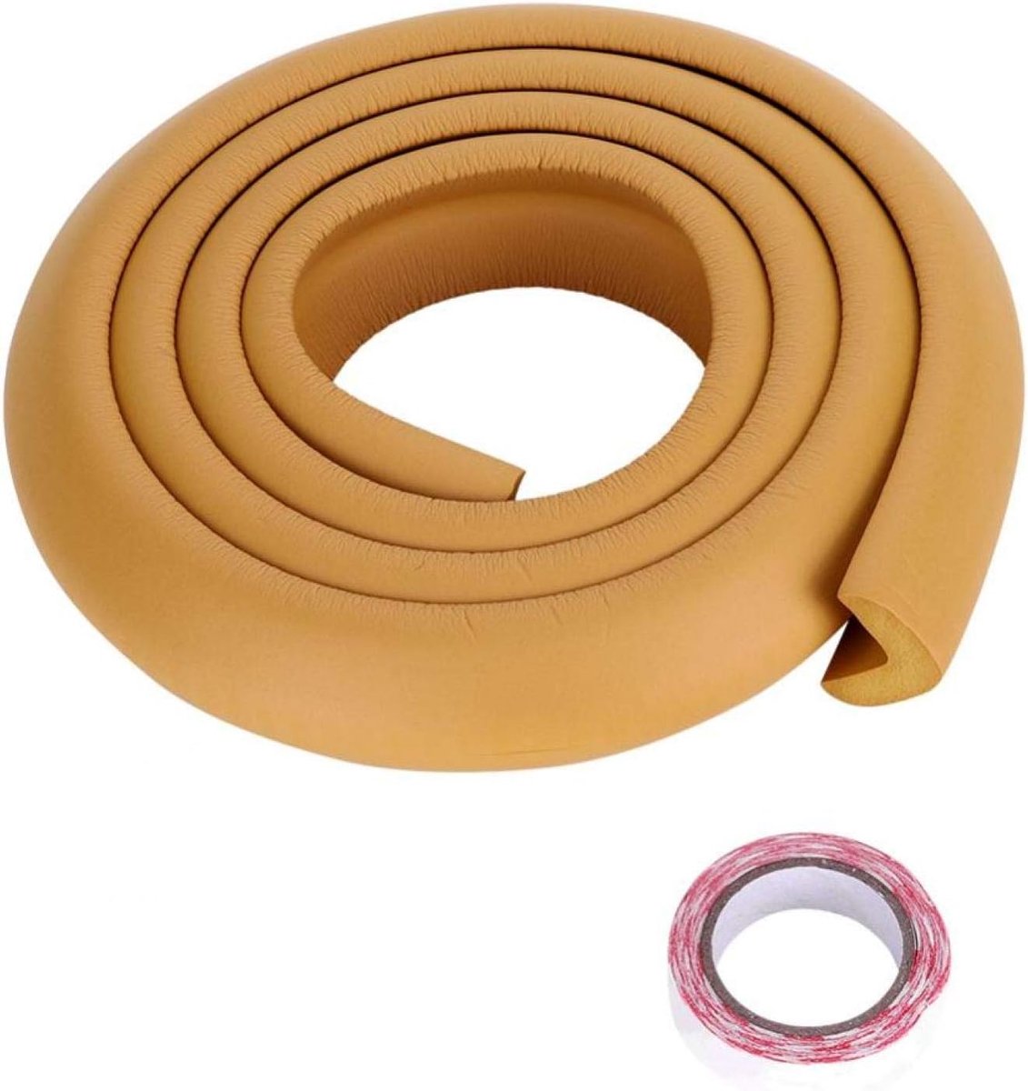 Hoekbeschermers voor veiligheidsranden, rubberen veiligheidsstrip voor meubelbumper extra dikke tafelrandbeschermers voor meubels 2m(Hout kleur)