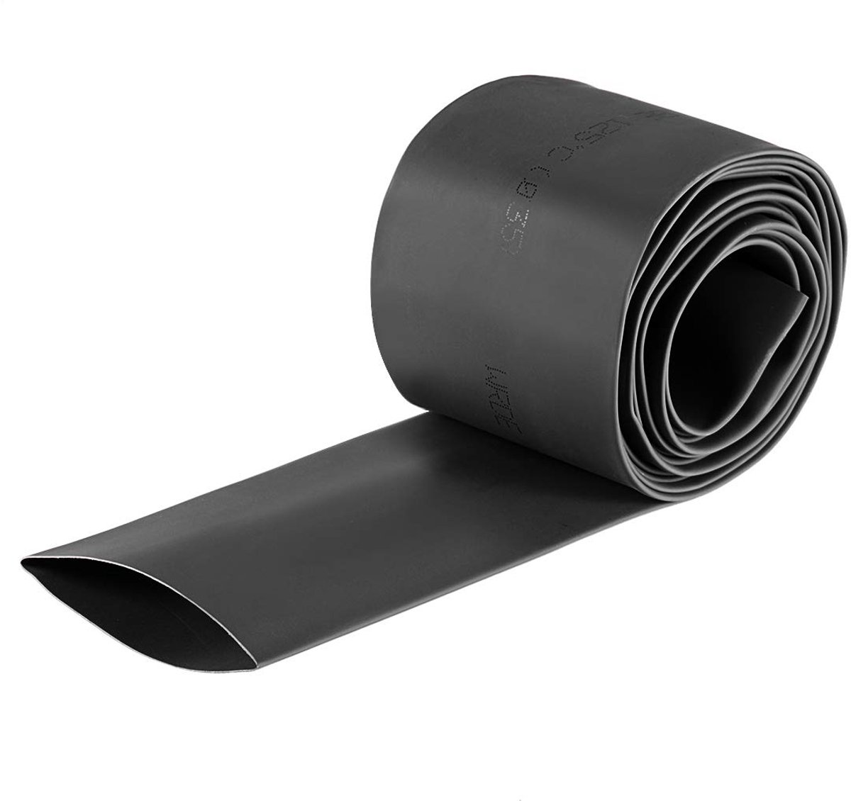 sourcing map Waterdichte krimpkous, 35 mm diameter, 57 mm, platte breedte, krimpverhouding 2:1, kabelbeschermslang voor elektrische isolatie, slang 2 m lengte, PE krimpkous, zwart
