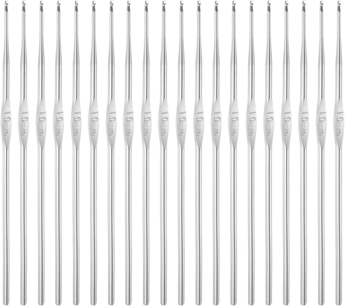 Haaknaalden van roestvrij staal 1,0 mm US 12 metalen naalden voor kantgaren om te knutselen