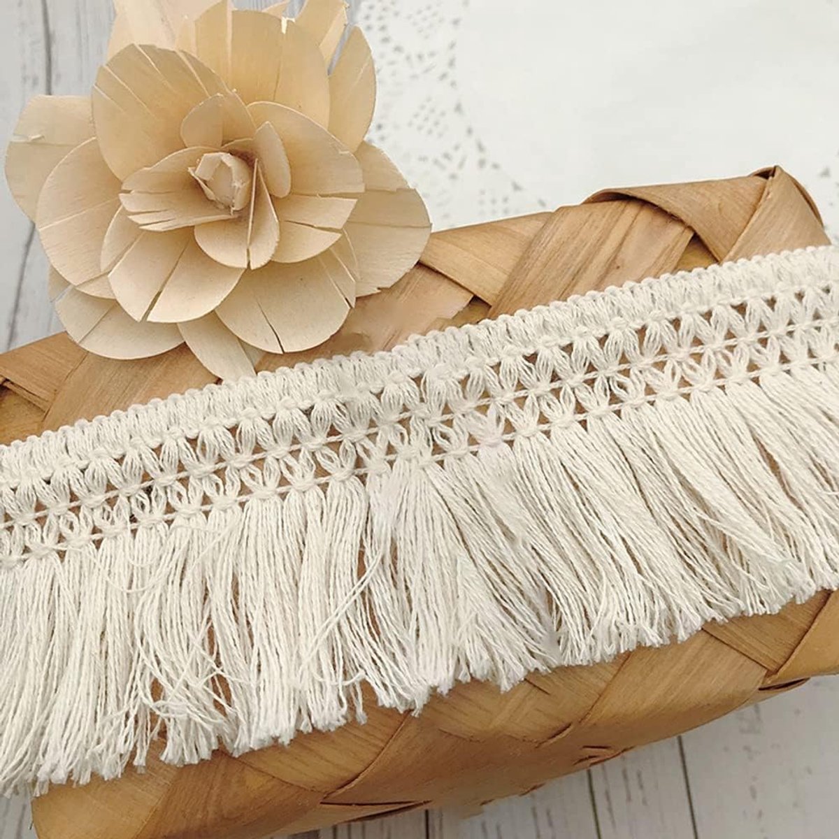 5 yards 6 cm breedte beige katoen kwastje kant lint franjes kant kant trim franjes borduurwerk kwast trimmen naaitoebehoren voor doe-het-zelf kostuums kleding gordijn kleding tafelkleed bruiloft decoratie