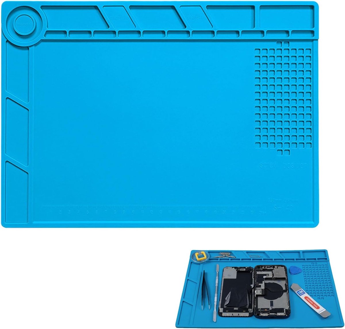 Soldeermat, 35 x 25 cm soldeermat, reparatiemat, hittebestendige reparatiemat, voor camera, elektronische laptop, mobiele telefoon reparatie