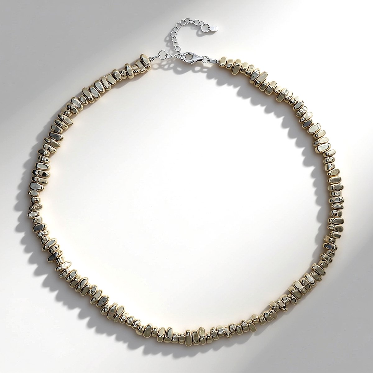 Cavill - Verstelbare Zilveren Halsketting - 925 Sterling Zilver - 222,26 ct Fancy Hematiet Kralen - Elegante Ketting Dames - 45 tot 50 cm