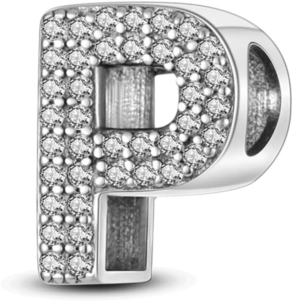 Bedelhanger voor dames, letter A-Z, voor armband, 925 sterling zilver, bedelkralen, geschikt voor armband en halsketting, compatibel met Europese armbanden voor vrouwen en meisjes, Sterling zilver
