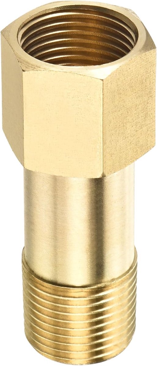 METERXITY Uitbreiding aansluiting pijpleiding fitting - messing zeskantige koppeling converter adapter toepassing industrieel gebruik (G3/8 bus op G3/8 buitendraad 50 mm goud)