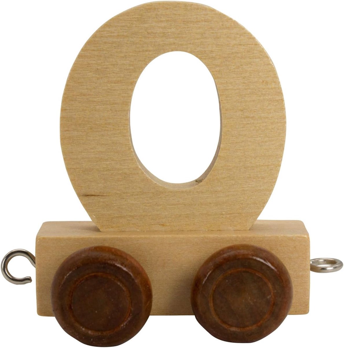 Lettertrein van hout, letters trein, lok, wagon, A-Z, gewenste naam (O)