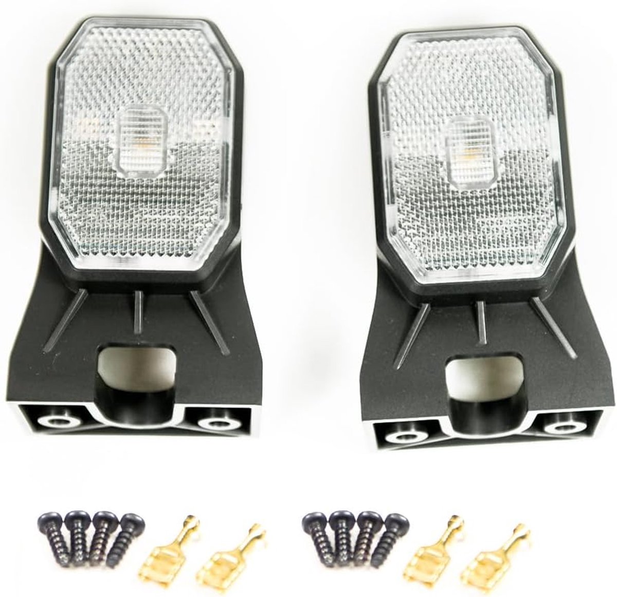 zijmarkeringslichten positielichten met houder LED wit 1 set=2 stuks aanhangwagen vrachtwagen caravan bedrijfswagen aanhanger