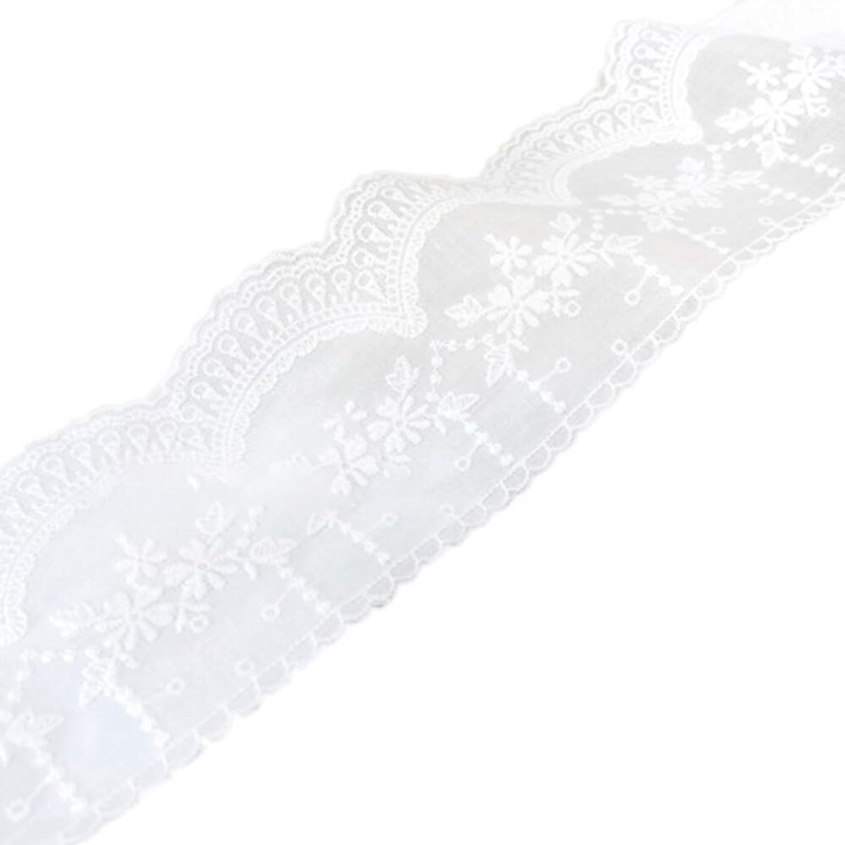5 yards 8 cm katoen kant lint vintage borduurkant kant boord kant stof kant band decoratief lint voor naaien DIY handwerk bruiloft kleding decoratie scrapbooking, wit