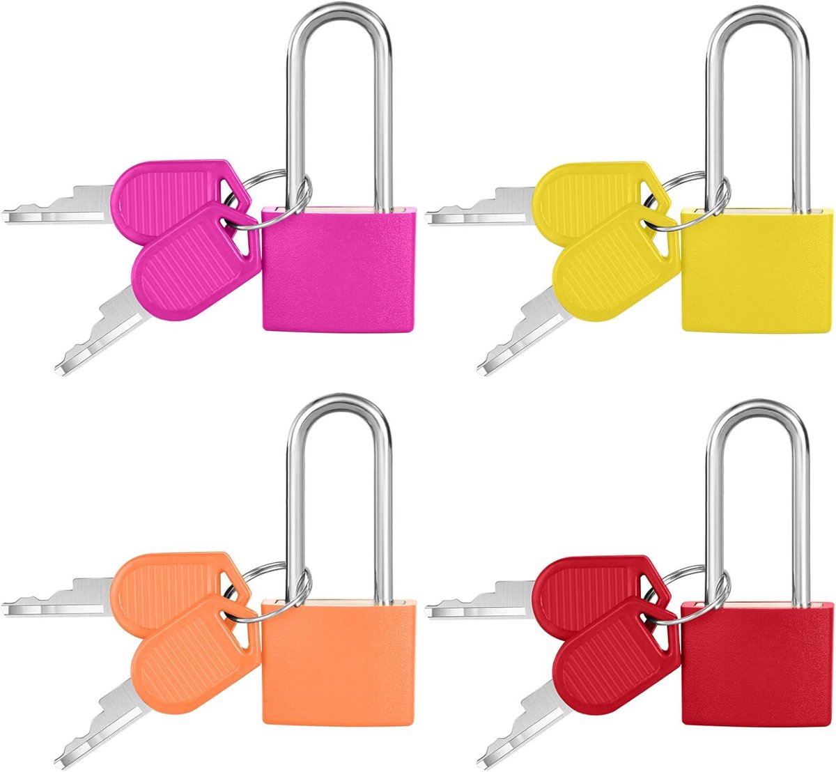 4 Pack Koffersloten - Kleine Reissloten voor Rugzakken, Bagage & Speelgoed - Metaal Kleur, Sloten met Sleutel