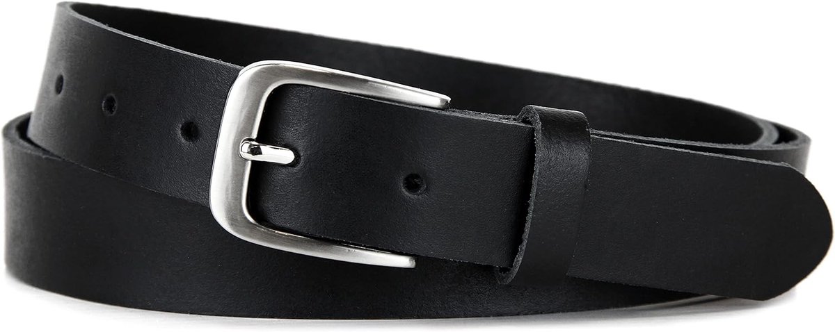 Leren riem, Made in Germany, riem voor dames en heren, 3 cm breed, zwart