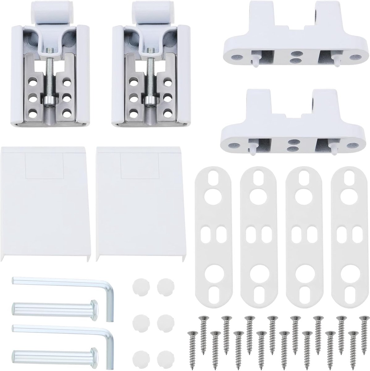 2 Sets Deur Vlag Scharnier Heavy Duty Deur Scharnier PVC Franse Deuren Links Rechts Scharnier Gebruikt voor Plastic Stalen Deuren en Balkon Deuren Wit