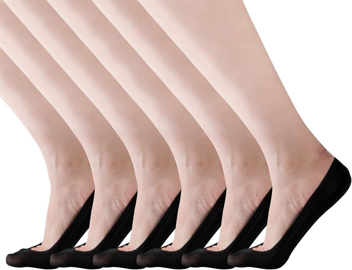 Sokken – Antislip Lage Sokken voor Ballerina’s en Sneakers – Verkrijgbaar in 4 of 6 Paar