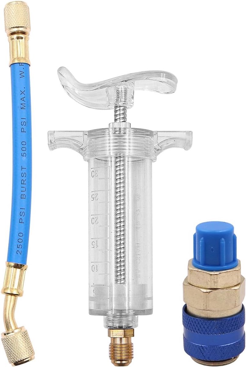 30 Ml Airconditioning-Injectortool Met 1/4 Inch Connector Blauwe Kleurstof Olie-Injector Automatische Airconditioningadapter