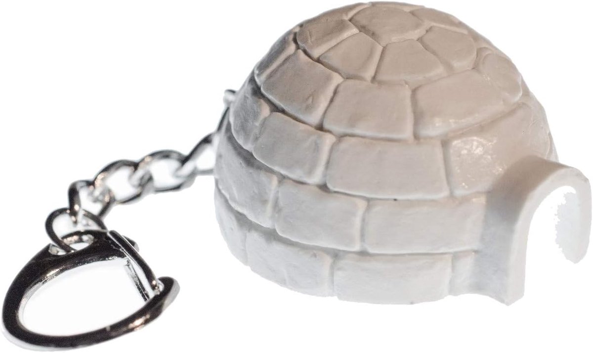 Iglu sleutelhanger Eskimo Inuit Winter Alaska Nordpol - handgemaakt modesieraad I hanger sleutelring sleutelband sleutelring