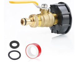 drado IBC kogelkraan met insteeksysteem met messing kogelkraan IBC container accessoires met hendelgreep kogelkraan 3/4 inch, S60x6