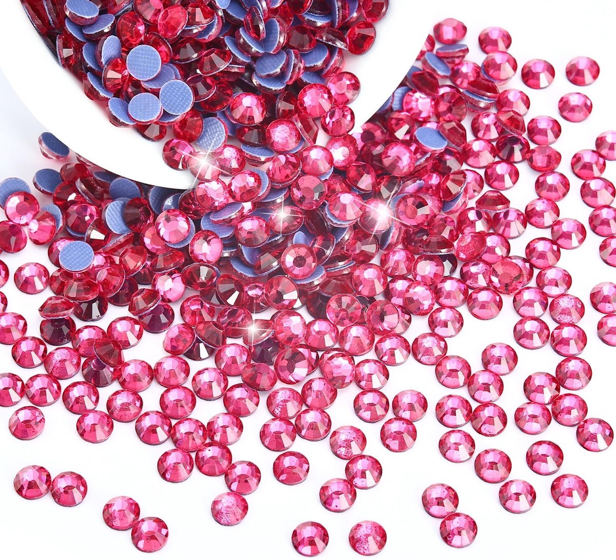 strass-steentjes, 2,8 mm, hotfix, glazen stenen voor kleding, schoenen, doe-het-zelf handwerk, 2880 stuks, SS10-roze