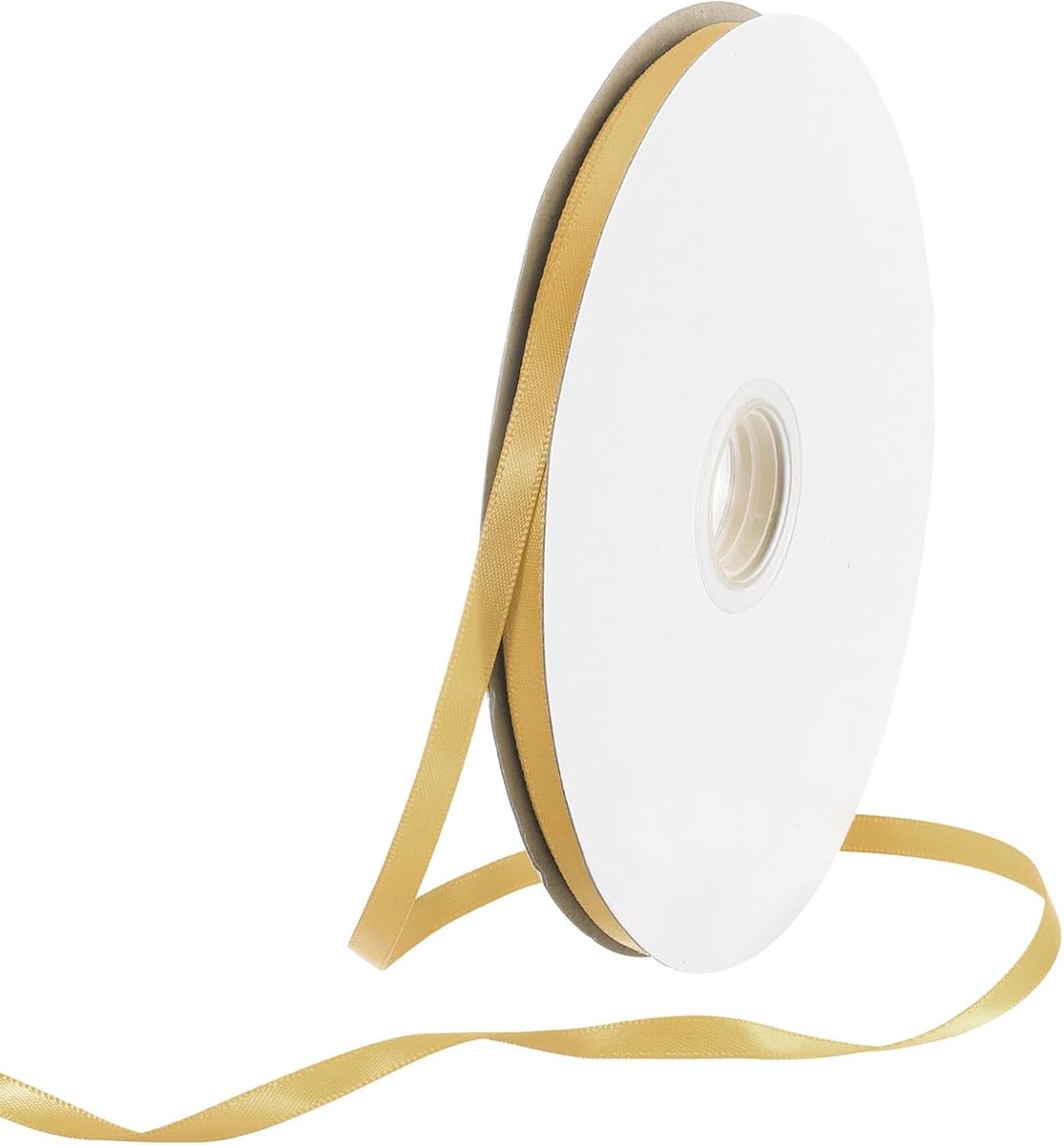 1,5 mm Satijnen Lint 64 m Dik Dubbelzijdig Grosgrain Zijde Lint, [voor Cadeauverpakking, Haarstrijkjes, Bruiloft, Taart, Bloem] - 64 Meter/210 Voet/ Donker Geel