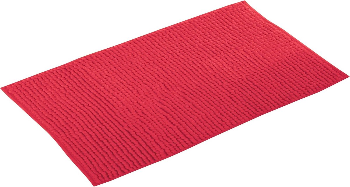 Badtapijt, douchemat, chenille, hoogpolig, badmat, 60 x 90 cm, rood