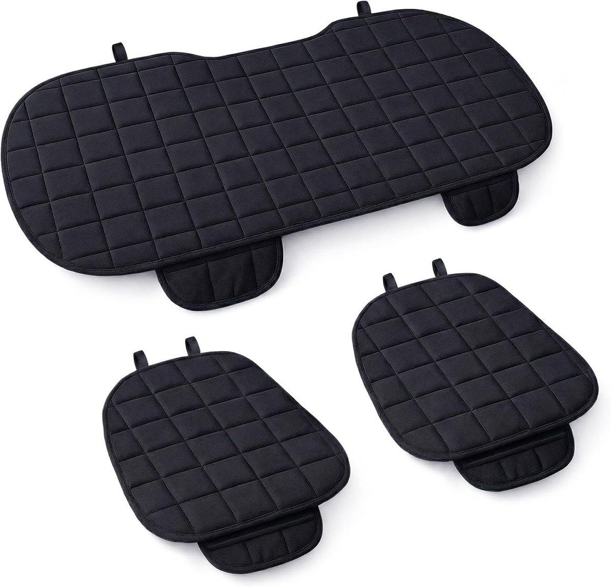 Accessori Lupex Autostoelhoes 3 stuks universele auto | stoelbescherming 2 voor en 1 achter | Protector Comfort Automotive binnenkussen (zwart)