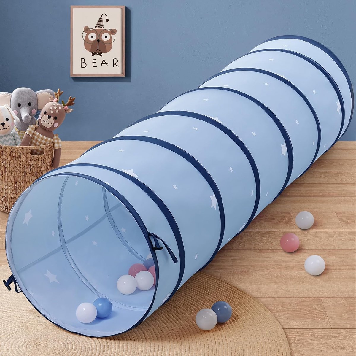 175 x 46 cm, speelhuis voor binnen en buiten, opvouwbare kruiptunnel, kerst- en verjaardagscadeau voor jongens en meisjes