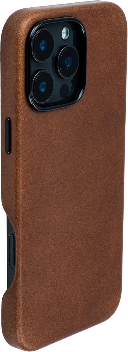 Echt Lederen Hoes V2 voor iPhone 16 Pro Max met Volledige Uitsnede voor Camerabediening, Compatibel met MagSafe (MSGL, Bruin)