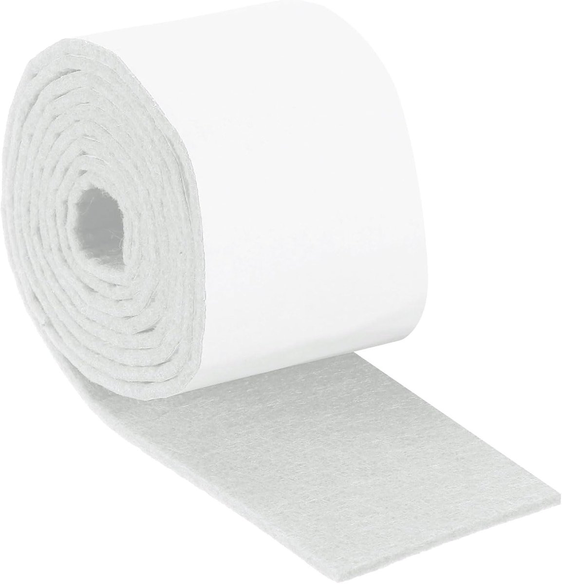Viltstrips met lijm, 5,1 x 152,4 x 3,5 cm, scheurvaste vilten banden voor meubels, zelfklevende pads ter bescherming van houten vloeren, wit